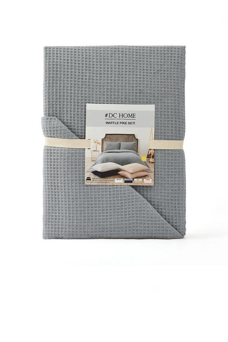 L'essentiel linge de maison Manta de doble piqué Waffle - Gris